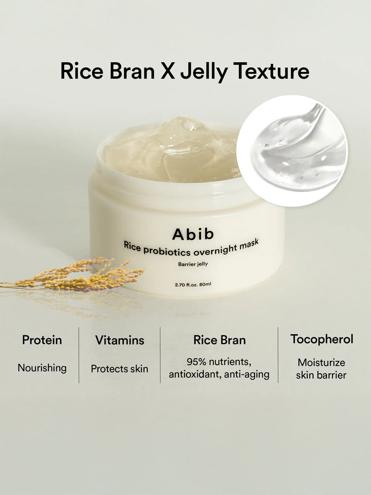 ABIB Rice Probiotics Overnight Mask Barrier jelly 80ml