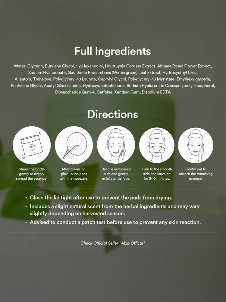 ABIB Heartleaf Spot Pad_Calming Touch 150ml 80pads