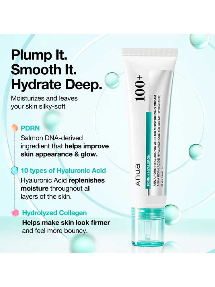 ANUA PDRN Hyaluronic Acid 100 Moisture Cream 60ml