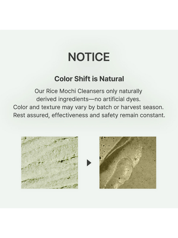 ARENCIA Fresh Green Cleanser notice on natural color variation and ingredient safety.