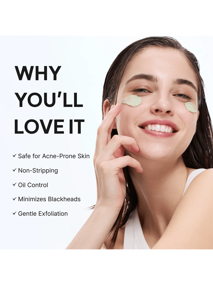 ARENCIA Fresh Green Cleanser benefits for acne-prone skin with gentle exfoliation and blackhead minimization.