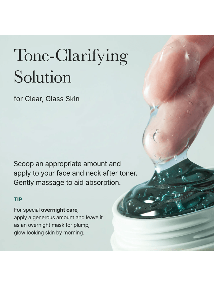 ARENCIA Holy Hyssop Serum 30 being applied for clear, glass skin with tone-clarifying benefits in a skincare routine.
