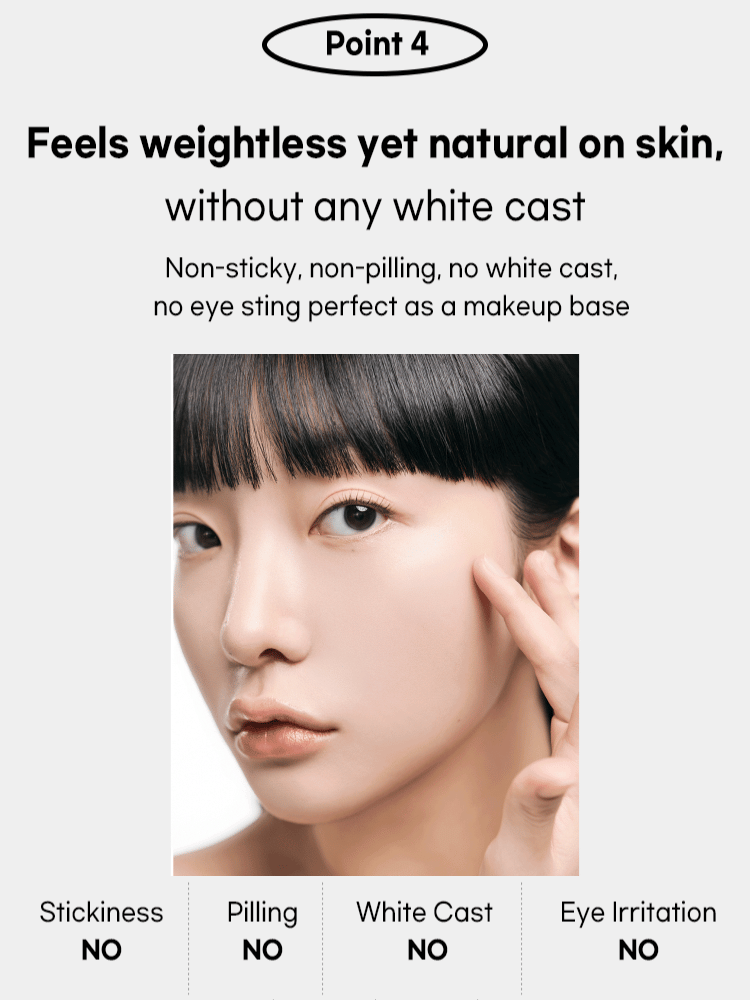 Beauty of Joseon Relief Sun: skin feels weightless and natural, non-sticky, no white cast, suitable as makeup base.