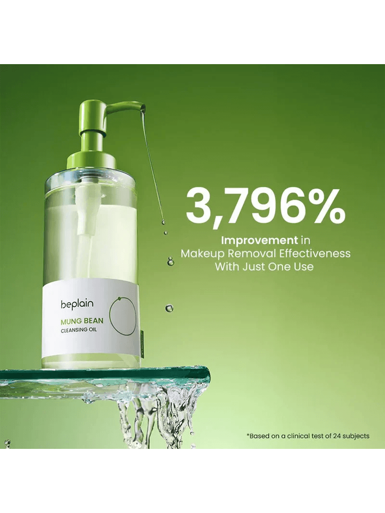 BEPLAIN Mung Bean Cleansing Oil 200ml with 3796% improvement in makeup removal effectiveness