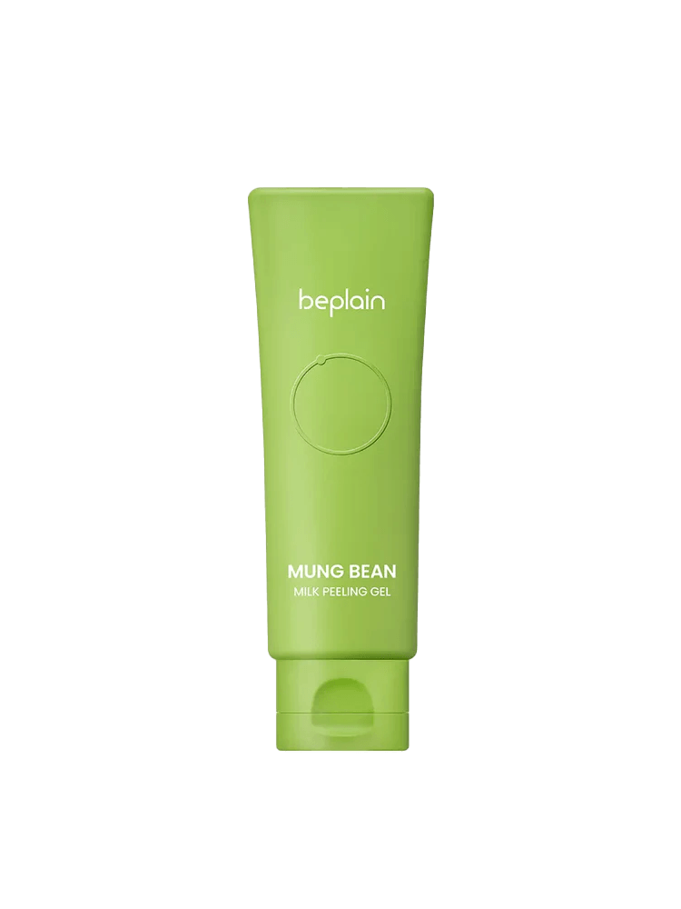 BEPLAIN Mung Bean Milk Peeling Gel 120ml in a green tube, designed for gentle skin exfoliation.