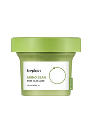 BEPLAIN Mung Bean Pore Clay Mask 120ml jar with green lid and natural clay texture.
