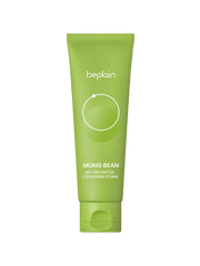 BEPLAIN Mung Bean Ph-Balanced Cleansing Foam 80ml tube with green packaging on a white background.