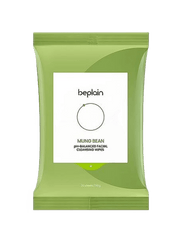 BEPLAIN Mung Bean pH-Balanced Facial Cleansing Wipes 20sheet in a green packaging for gentle cleansing.