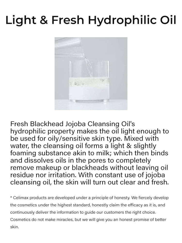 CELIMAX Derma Nature Fresh Blackhead Jojoba Cleansing Oil 150ml