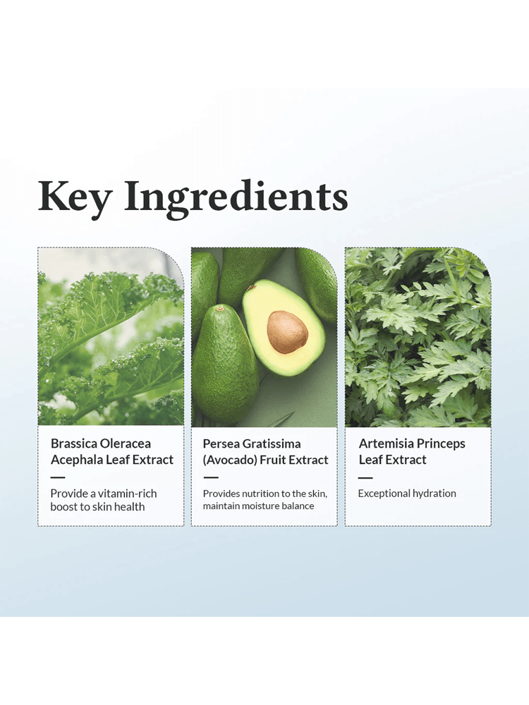 Key ingredients of Dr.Althea 147 Barrier Cream: Brassica Oleracea, Avocado Fruit, and Artemisia Princeps extracts.