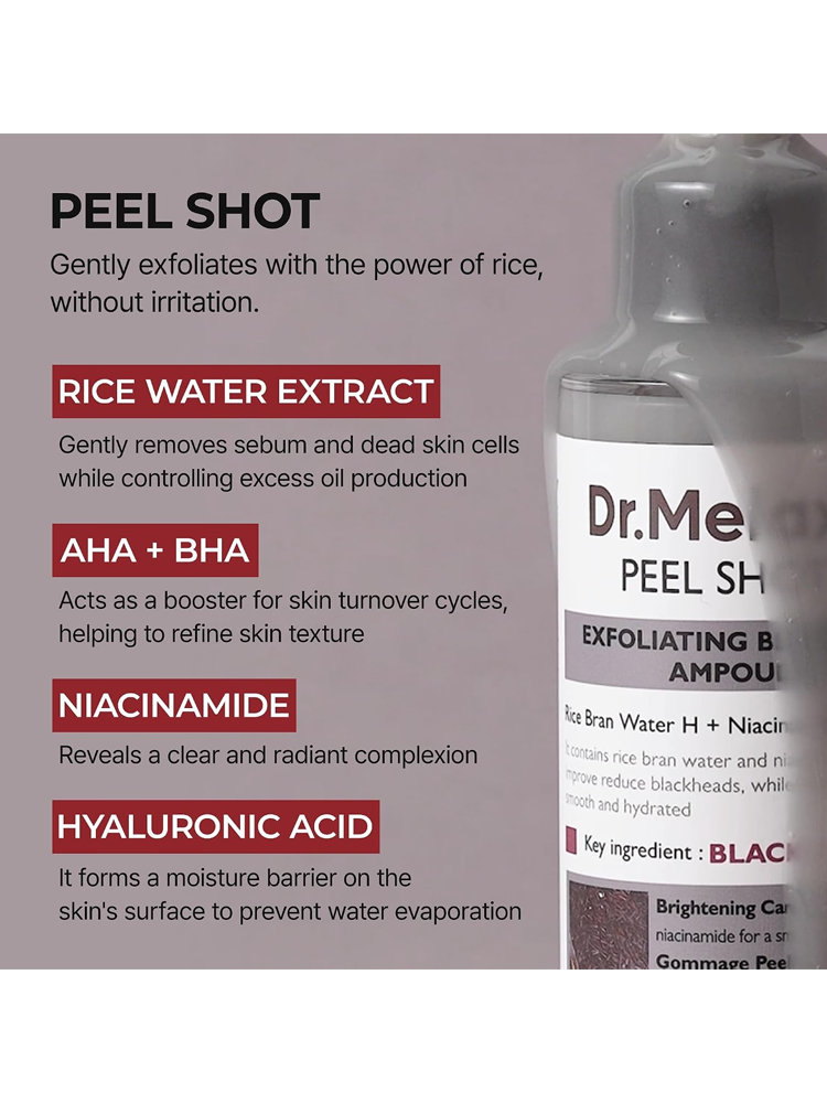 Dr.MELAXIN Peel Shot Exfoliating Black Rice Ampoule 80ml