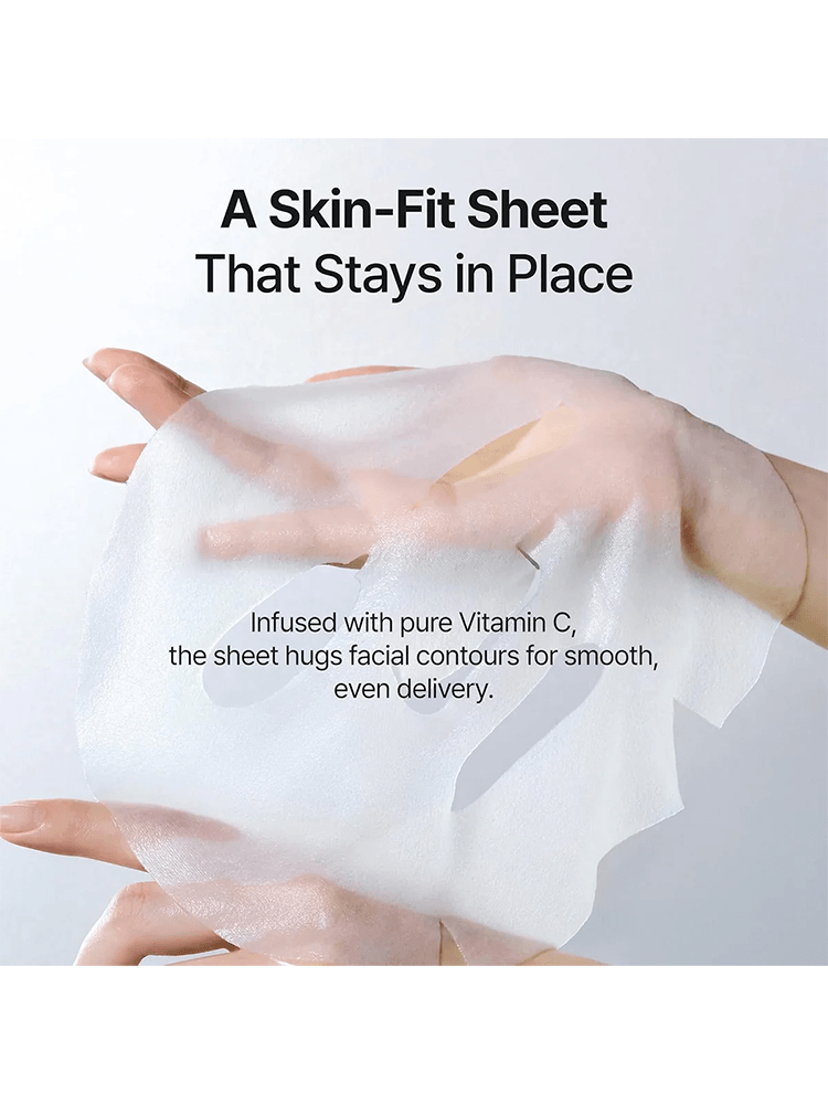 GOODAL Green Tangerine Vita C Dark Spot Care Serum Mask Alpha skin-fit sheet infused with Vitamin C for smooth delivery.