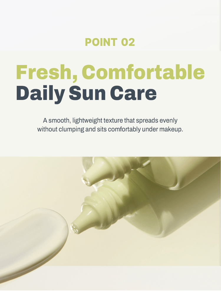 GOODAL Heartleaf Calming Mineral Filter Sun Cream showcases fresh, comfortable daily sun care with a smooth, lightweight texture.