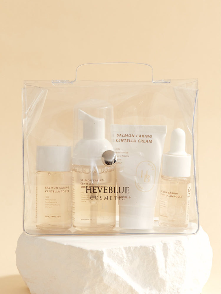 HEVEBLUE Salmon Caring Centella Special Travel Kit Bag