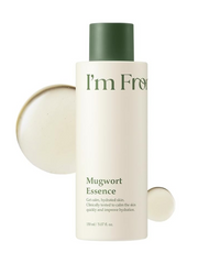 I'M FROM Mugwort Essence 150ml bottle with green cap, designed for calming and refreshing sensitive skin.