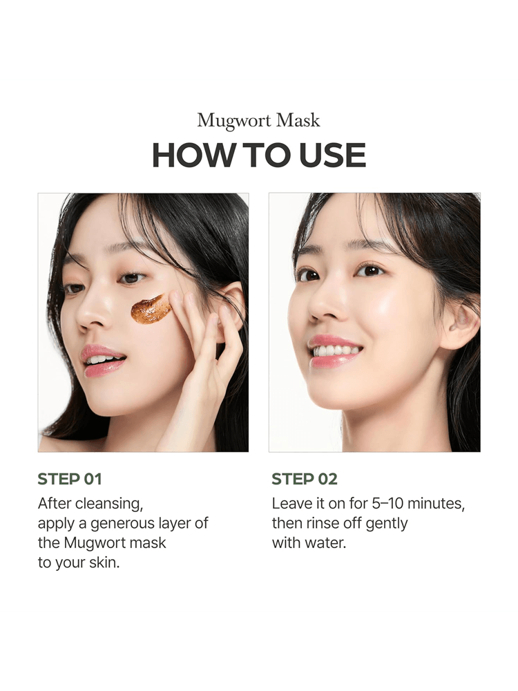 I'M FROM Mugwort Mask how to use with application steps and model instructions
