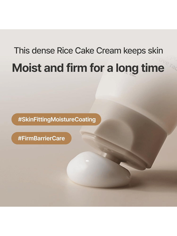 I'M FROM Rice Cream 50g with dense texture keeping skin moist and firm for a long time, promoting skin barrier care.