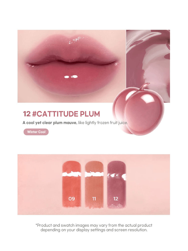 Swatch of LILYBYRED Bloody Liar Coating Tint 26D #CATTITUDE PLUM, showcasing a clear plum mauve finish