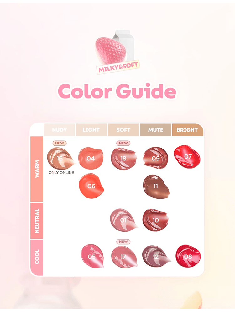 Color guide for LILYBYRED Bloody Liar Coating Tint 26D showing various hues categorized by tone.