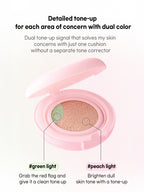 LILYBYRED Dual Light Tone Up Cushion 12g SPF50+PA+++#Peach Green