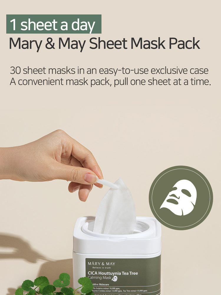 MARY&MAY CICA Houttuynia Tea Tree Calming Mask 400g 30EA