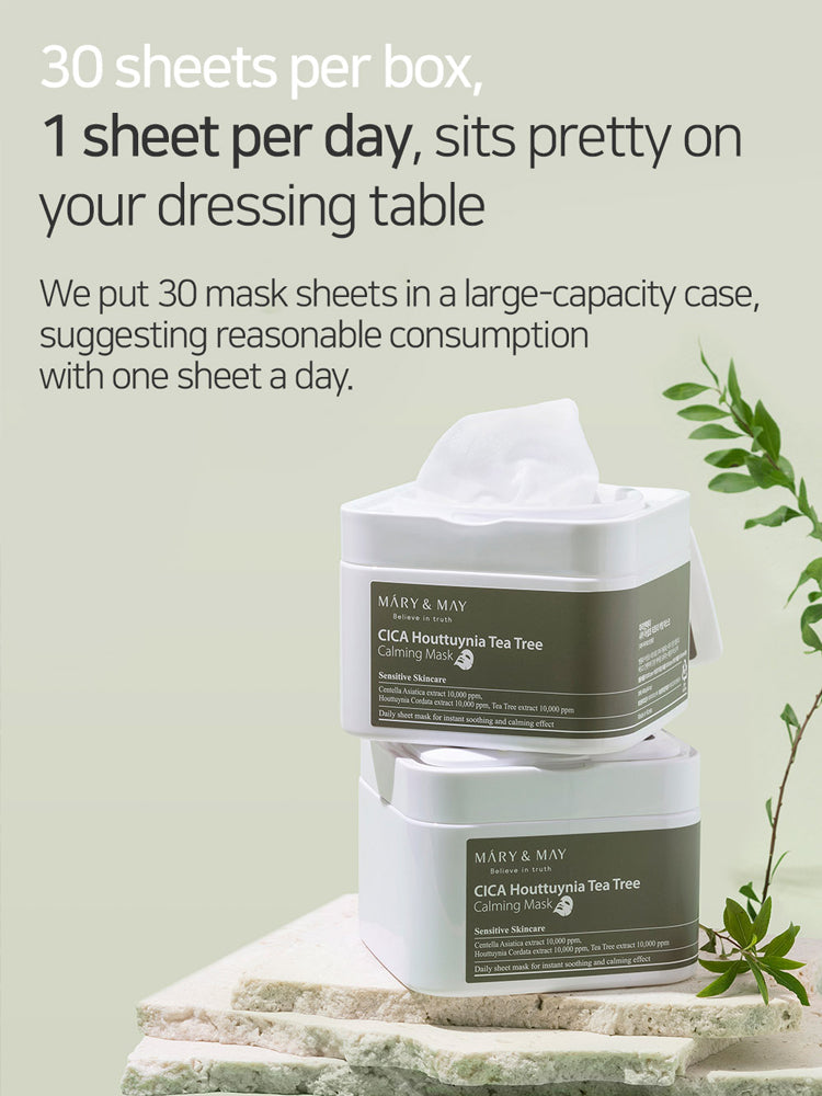 MARY&MAY CICA Houttuynia Tea Tree Calming Mask 400g 30EA