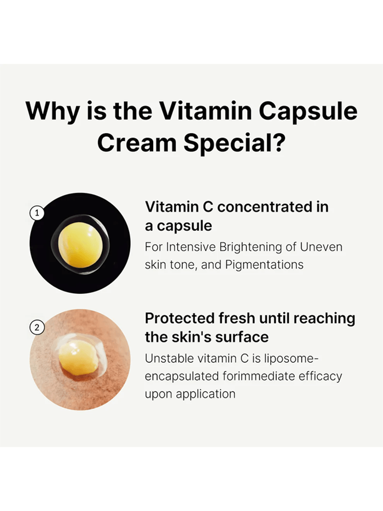 Why MEDICUBE Deep Vita C Capsule Cream is special: concentrated vitamin C and liposome-encapsulated formula.