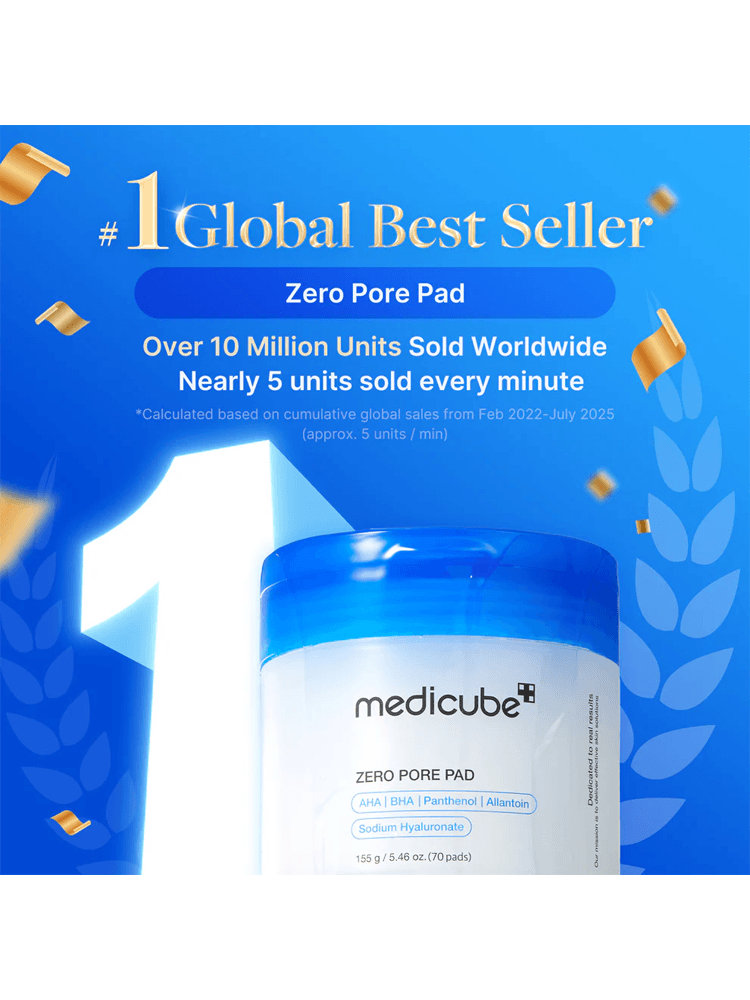 MEDICUBE Zero Pore Pad 2.0 155g is a global best seller with over 10 million units sold worldwide.