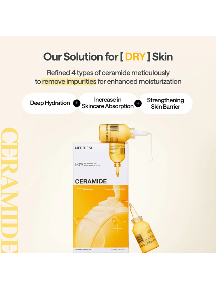 MEDIHEAL Ceramide Essential Mask Moisture Barrier skincare solution for dry skin with deep hydration and skin barrier support.
