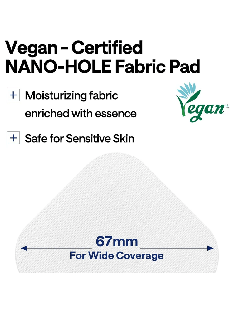 MEDIHEAL Collagen Ampoule Pad Vegan Certified NANO-HOLE Fabric Pad with moisturizing fabric, safe for sensitive skin, 67mm for wide coverage.