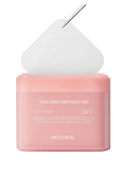 MEDIHEAL Collagen Ampoule Pad container with ampoule pads for nourishing and firming skin.