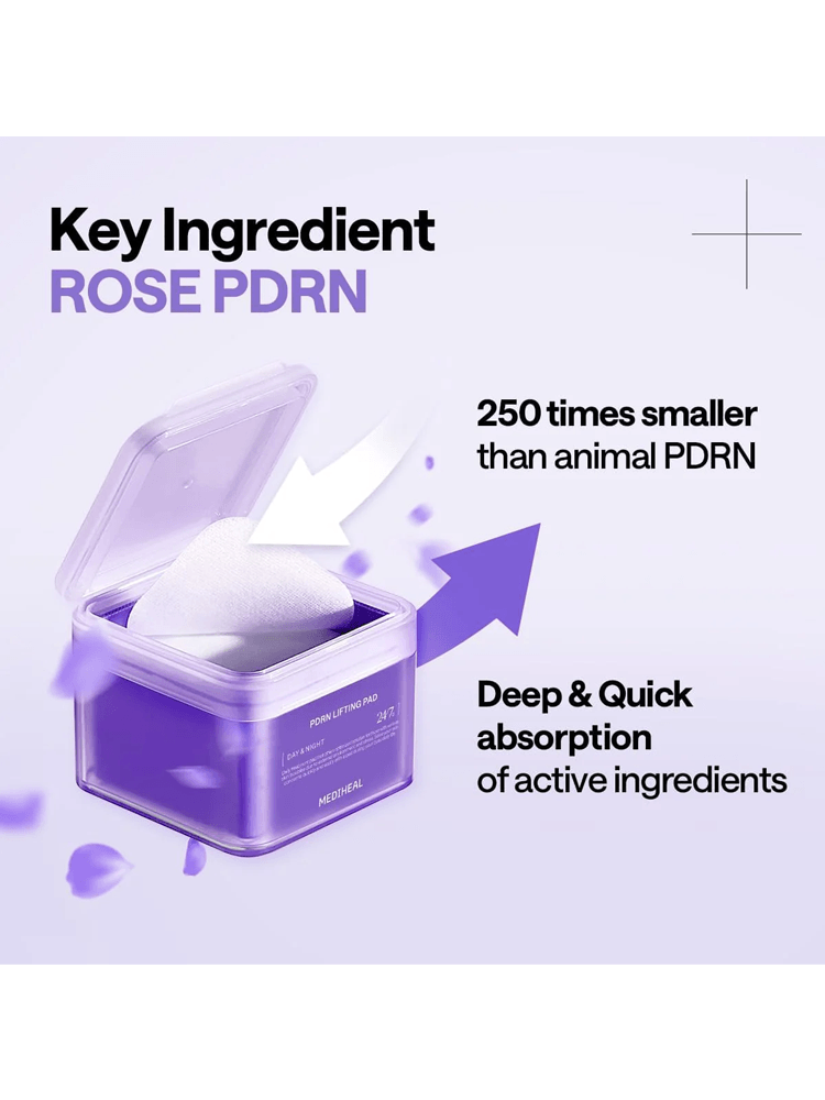 Key ingredient Rose PDRN in MEDIHEAL PDRN Lifting Pad for deep and quick absorption of active ingredients.