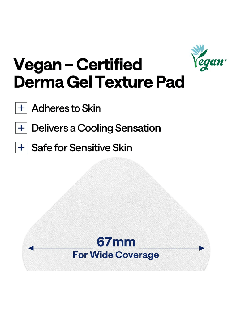 MEDIHEAL Watermide Moisture Pad Vegan Certified Derma Gel Texture Pad, adheres to skin, delivers cooling sensation, safe for sensitive skin, 67mm width.