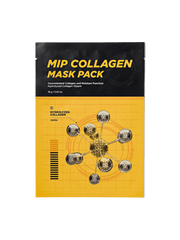 MIP Collagen Mask Pack 18g 20pcs packaging showcasing hydrolyzed collagen for hydration and smooth skin.