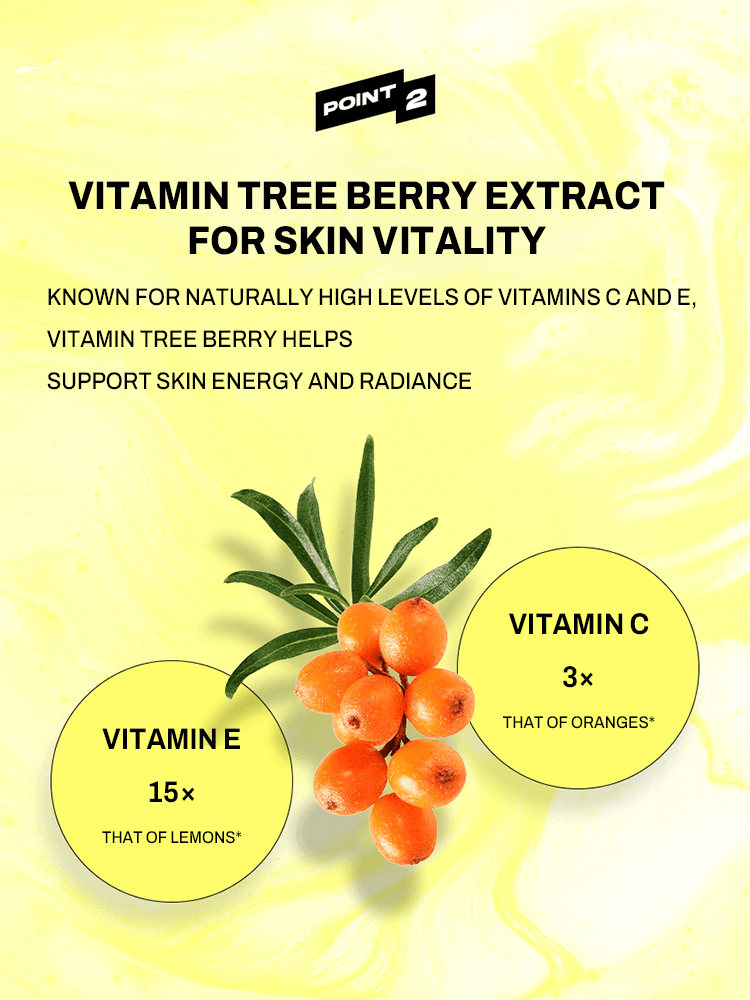 MIP Minam Cream benefits featuring Vitamin Tree Berry extract for skin vitality and radiance.