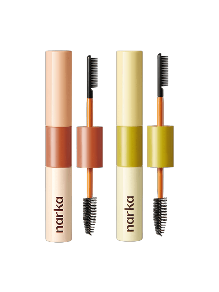 NARKA Core Rebuild Hair Mascara tubes with dual-head precision brushes for styling frizzy hairs.