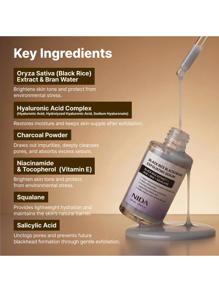 NIDA Black Rice Blackhead Exfoliating Serum 50ml