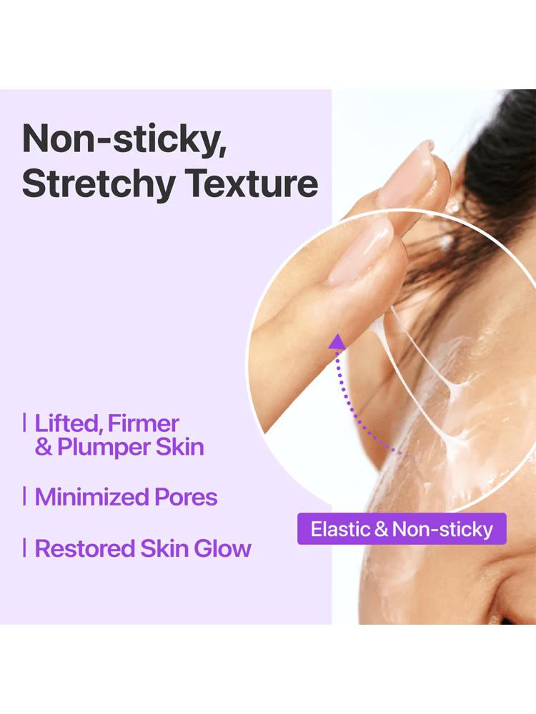 NUMBUZIN NAD Bio Lifting-sil Essence showing non-sticky, stretchy texture for lifted and plumper skin.