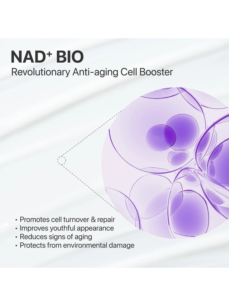 NUMBUZIN NAD Bio Lifting-sil Essence packaging showcasing NAD+ BIO cell booster features for anti-aging care.