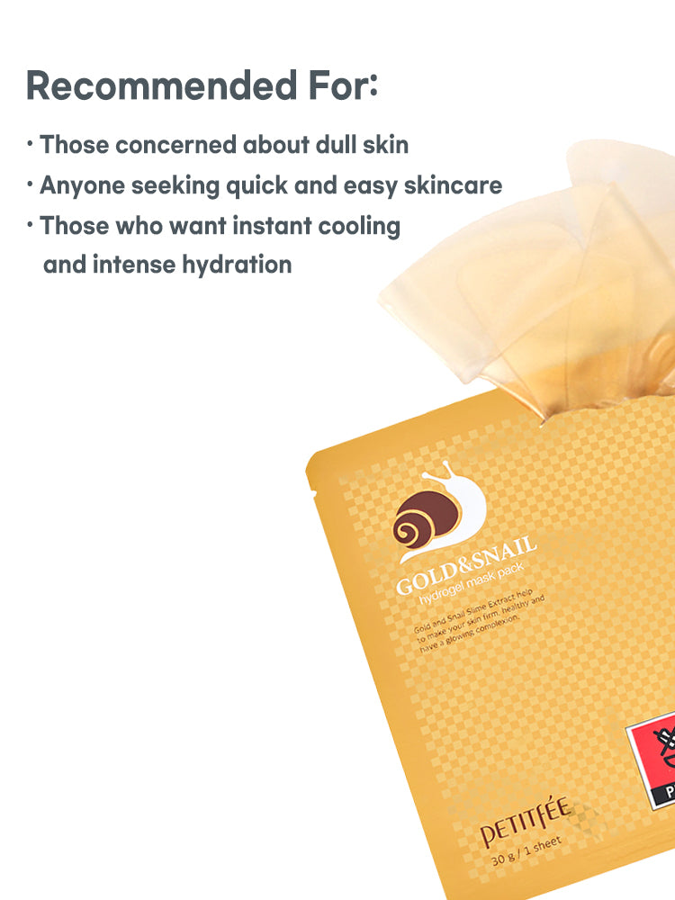 PETITFEE Gold & Snail Hydrogel Mask Pack 30g #5pcs