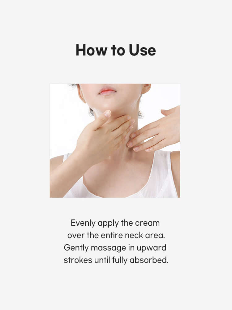 How to use PETITFEE Gold Neck Cream 50g by applying it evenly and massaging in upward strokes.