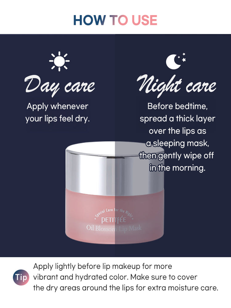 PETITFEE Oil Blossom Lip Mask 15g #Camelia Seed Oil (Barrier Protection)