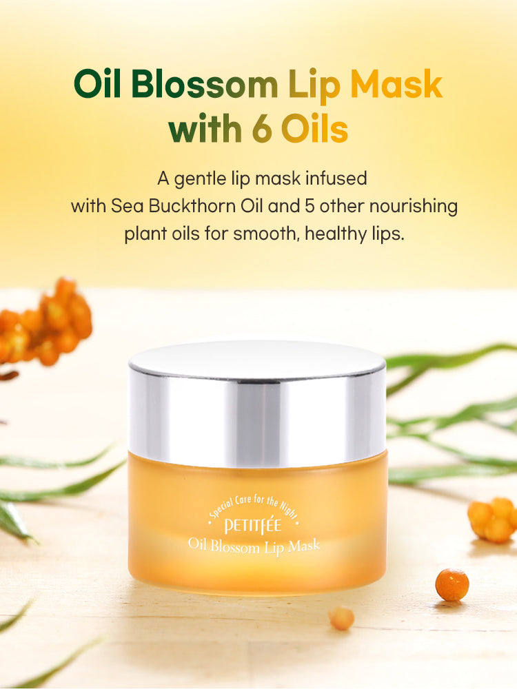 PETITFEE Oil Blossom Lip Mask 15g #Sea Buckthorn Oil (Vita Brightening)