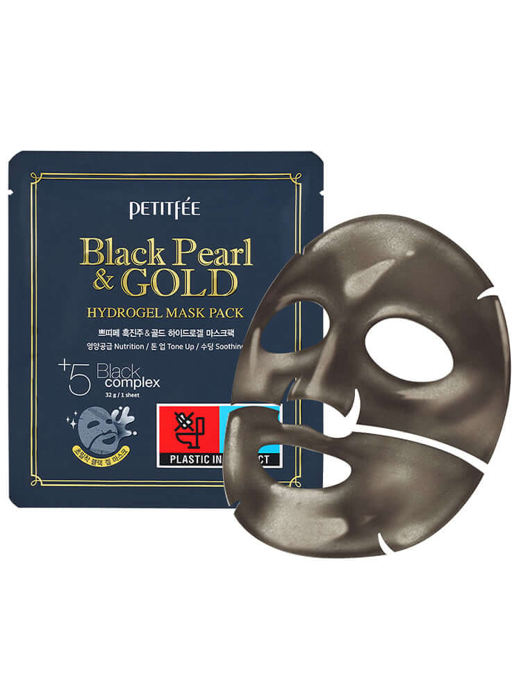 PETITFEE Black Pearl & Gold Hydrogel Mask Pack 32g #1pc