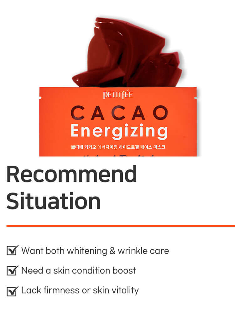 PETITFEE Cacao Energizing Hydrogel Face Mask 32g #1pc