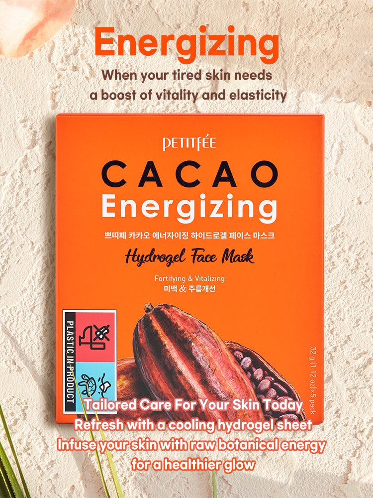 PETITFEE Cacao Energizing Hydrogel Face Mask 32g #5pcs