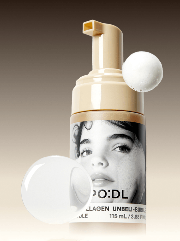 PODL Bam Collagen Unbeli-Bubble Ampoule 115ml with micro-bubble texture for fast absorption and hydration.