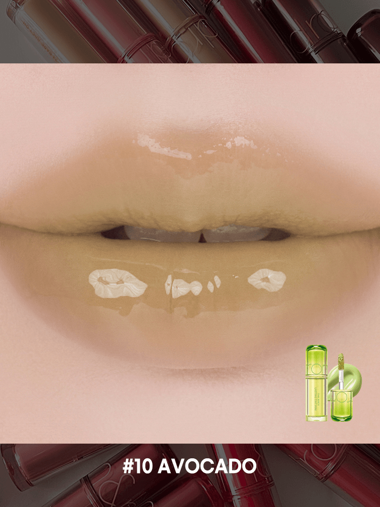 romand juicy lasting tint 1g shade #10 Avocado showing a glossy lip color for a fresh look