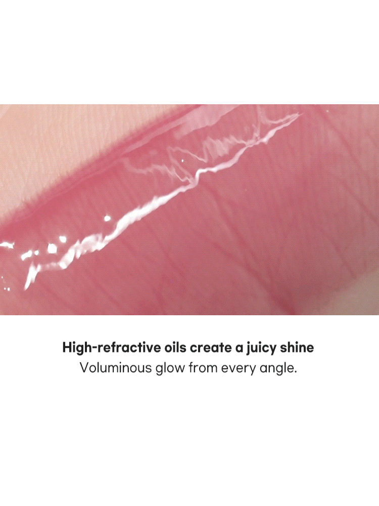 rom&nd Glasting Color Gloss 4g showcasing high-refractive oils for a juicy shine and volumizing glow.