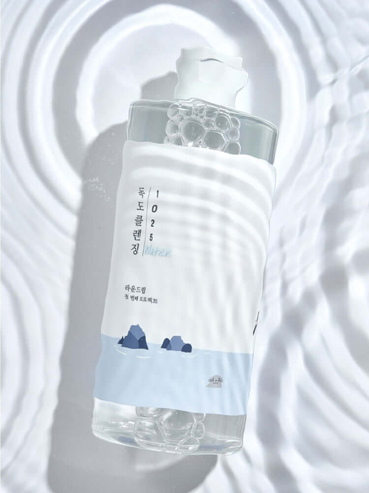 ROUND LAB 1025 Dokdo Cleansing Water 400ml with gentle dewy micellar technology.